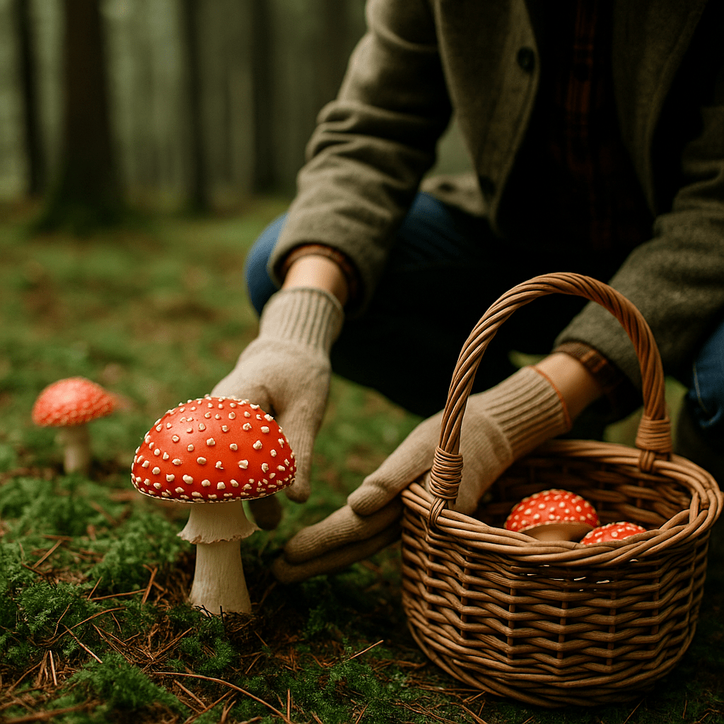 🌿 Was bedeutet „handverlesen“ wirklich? So läuft unsere Fliegenpilz-Ernte ab - Druwids