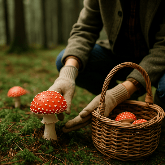 🌿 Was bedeutet „handverlesen“ wirklich? So läuft unsere Fliegenpilz-Ernte ab - Druwids